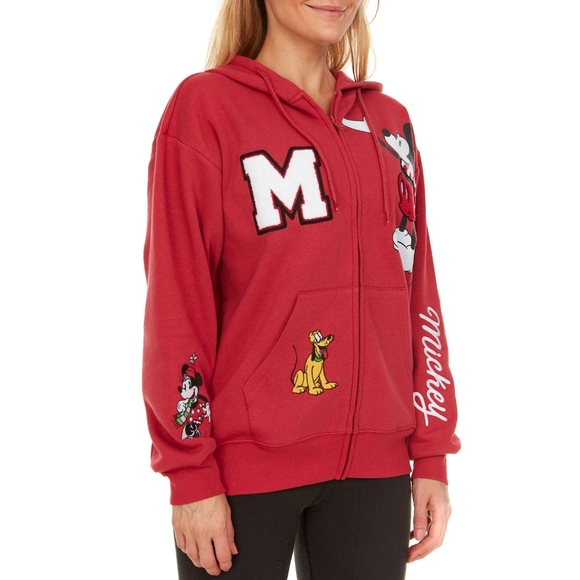 NWT Licensed Ladies Character MICKEY MOUSE Holiday Full Zip Up Hoodie Jacket L - Picture 8 of 11